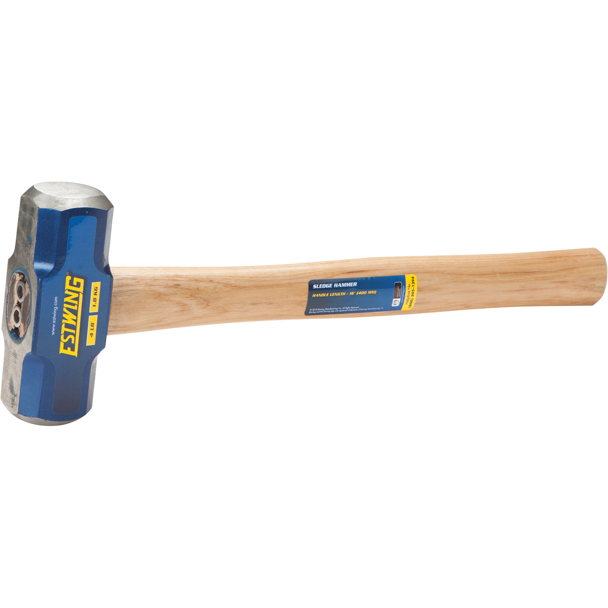 Estwing Sledge Hammer with Wood Handle, 4-Lb., 16in.L, Model# ESH-416W